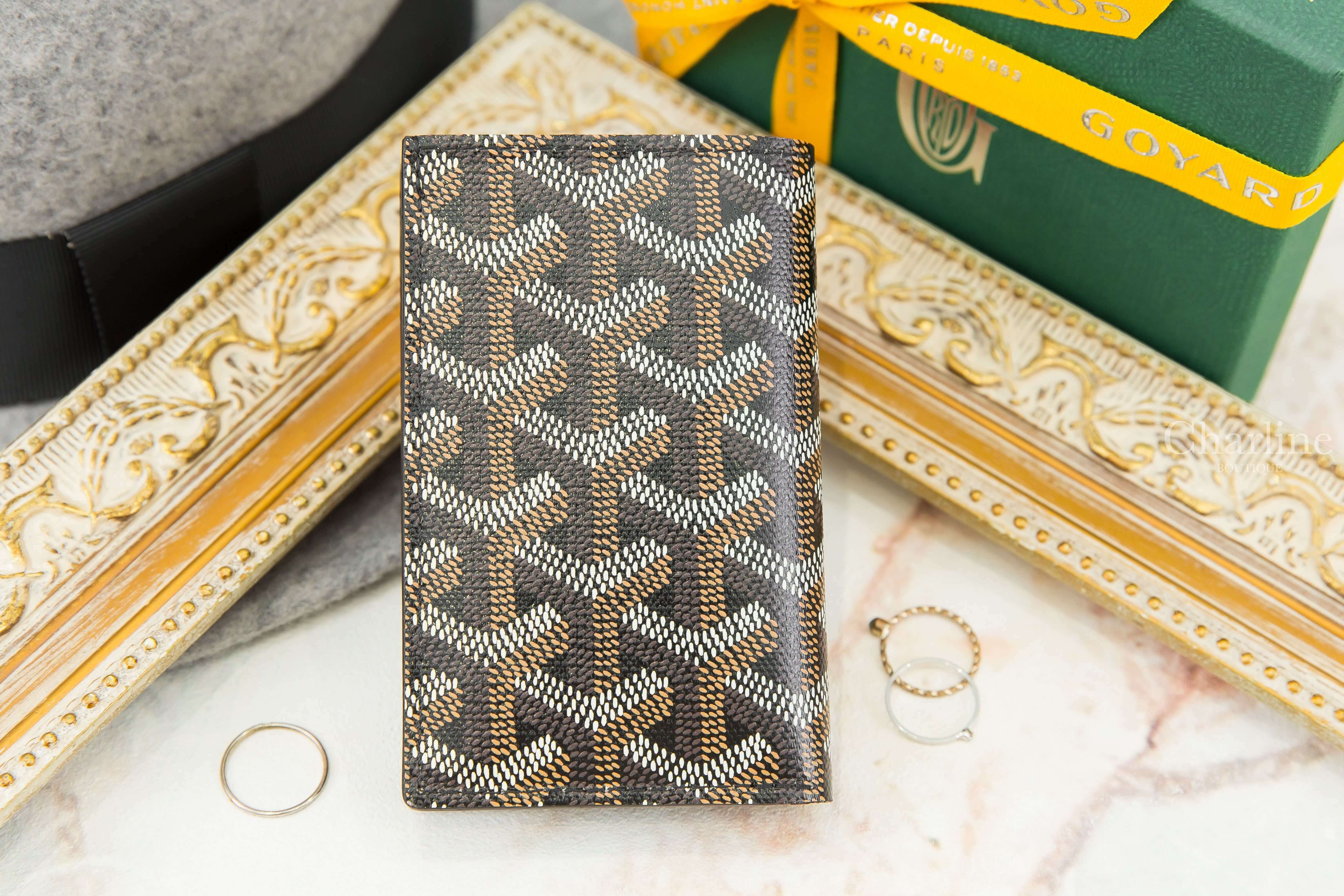 Goyard Saint-Pierre Card Wallet 黑色拼黃色夾層內裡帆布/牛皮卡片短夾-Charline Boutique 精品代購