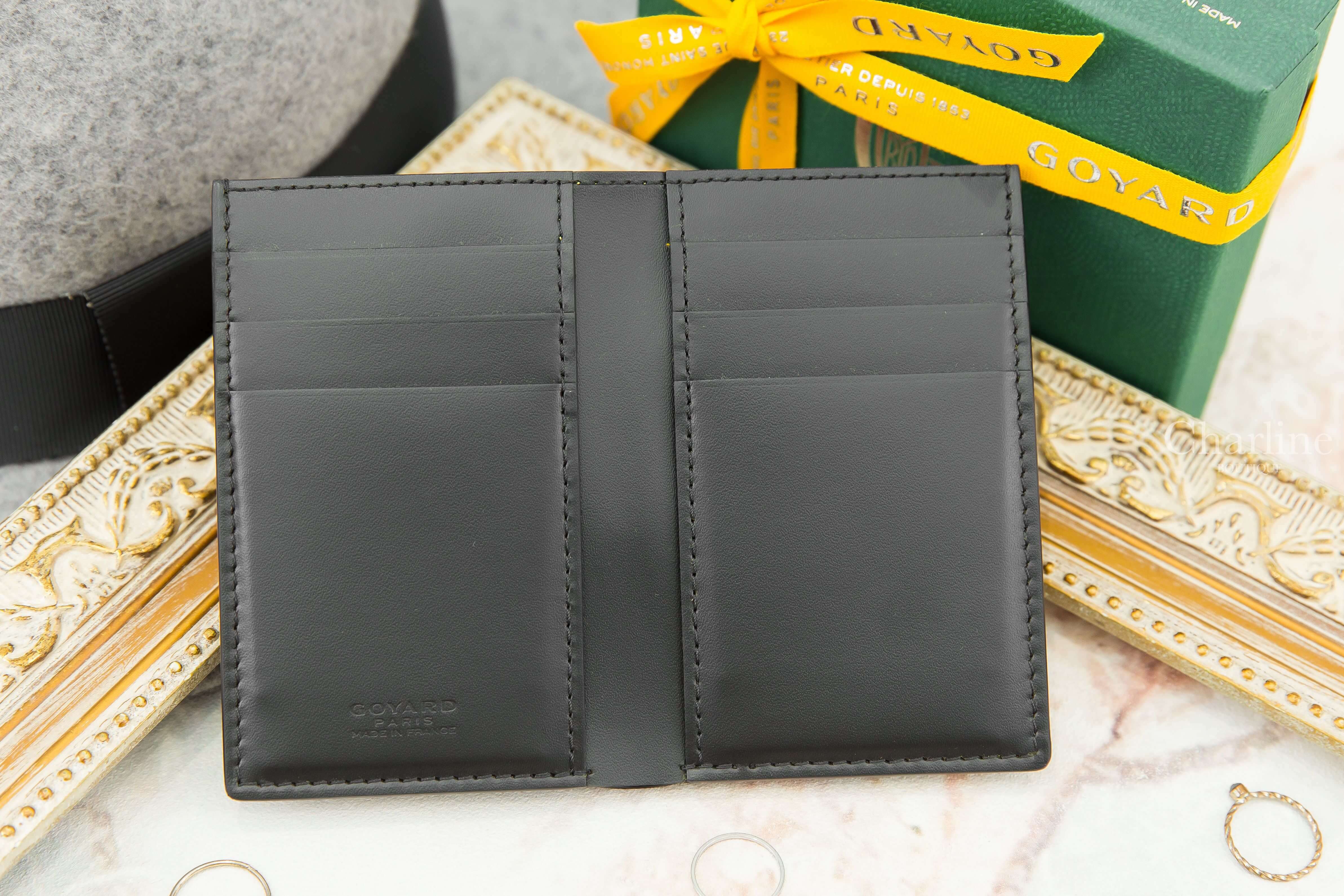 Goyard Saint-Pierre Card Wallet 黑色拼黃色夾層內裡帆布/牛皮卡片短夾-Charline Boutique 精品代購