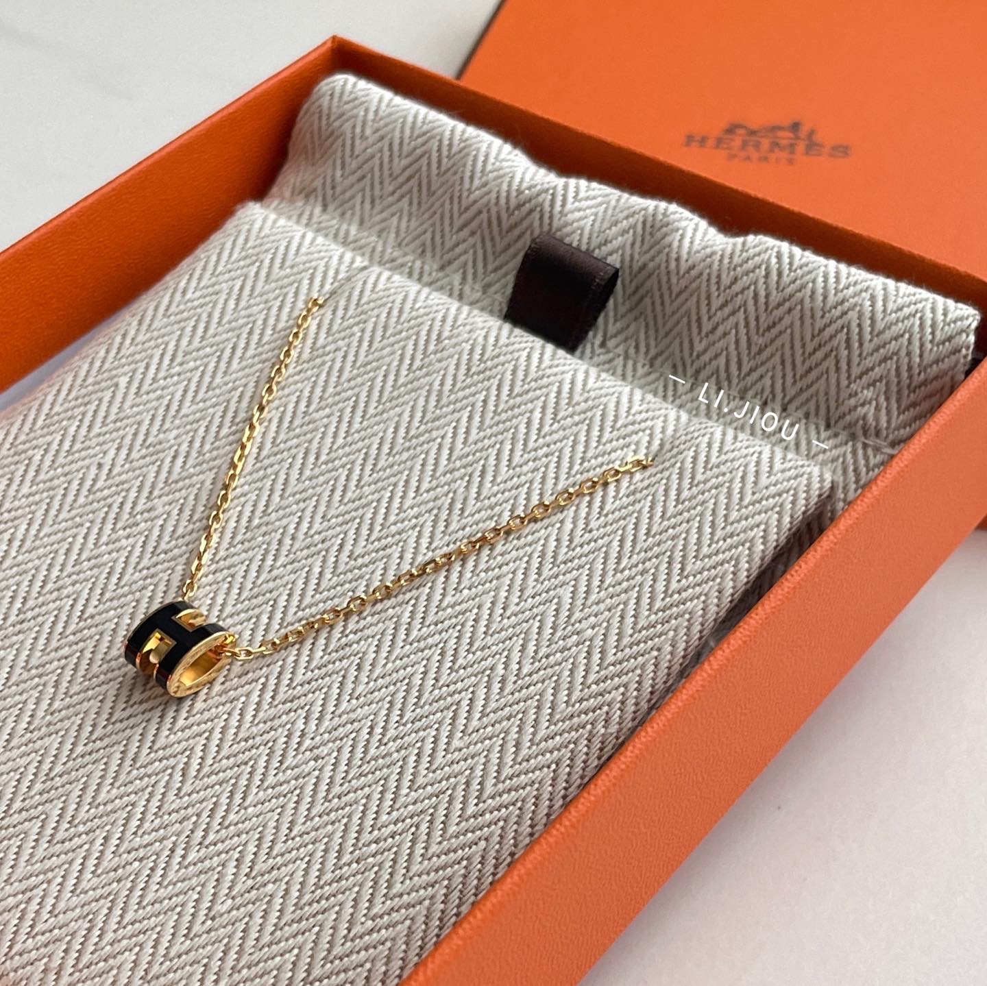 Hermes Mini Pop H 項鍊 黑金