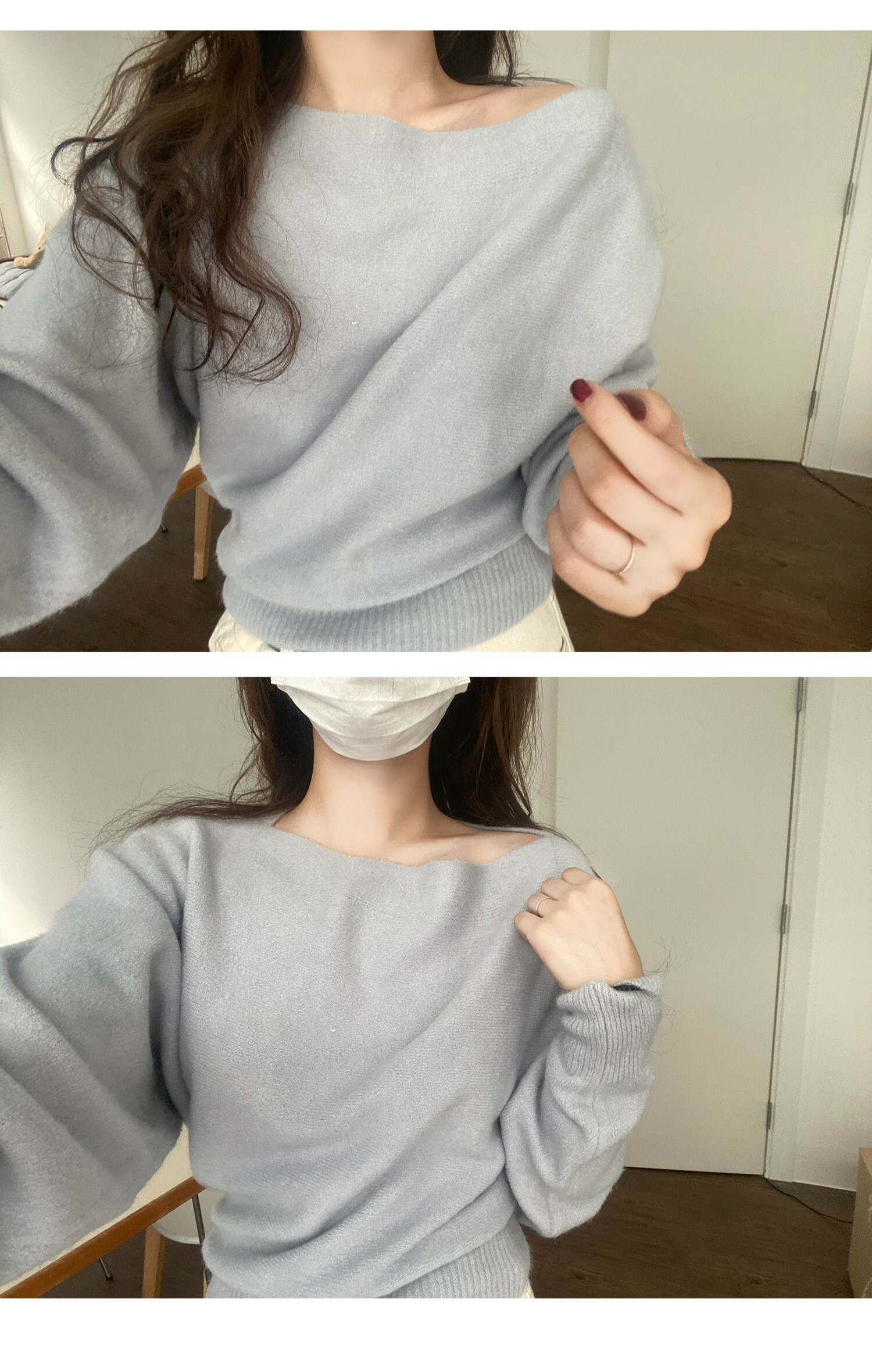 氣質x100♡ 2 ways off shoulder knit 6色入(JY641)