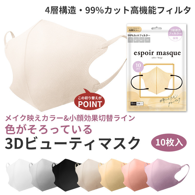 WSBA8968  日本 Espoir 3D立體小顏口罩(1套3包共30個)  (現貨T38N)