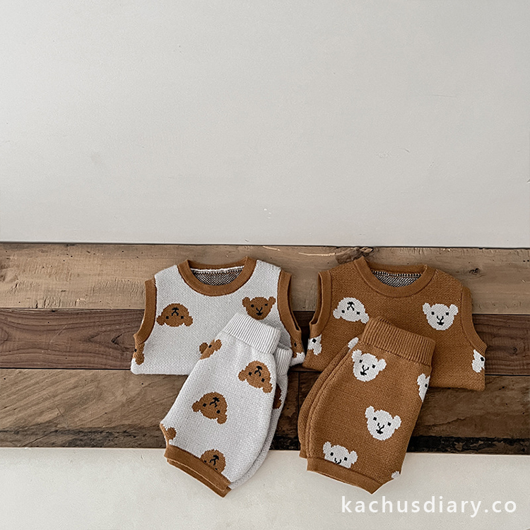 little bear ins knitted set