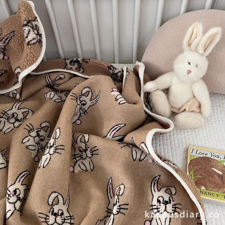 Rabbit double sided blanket