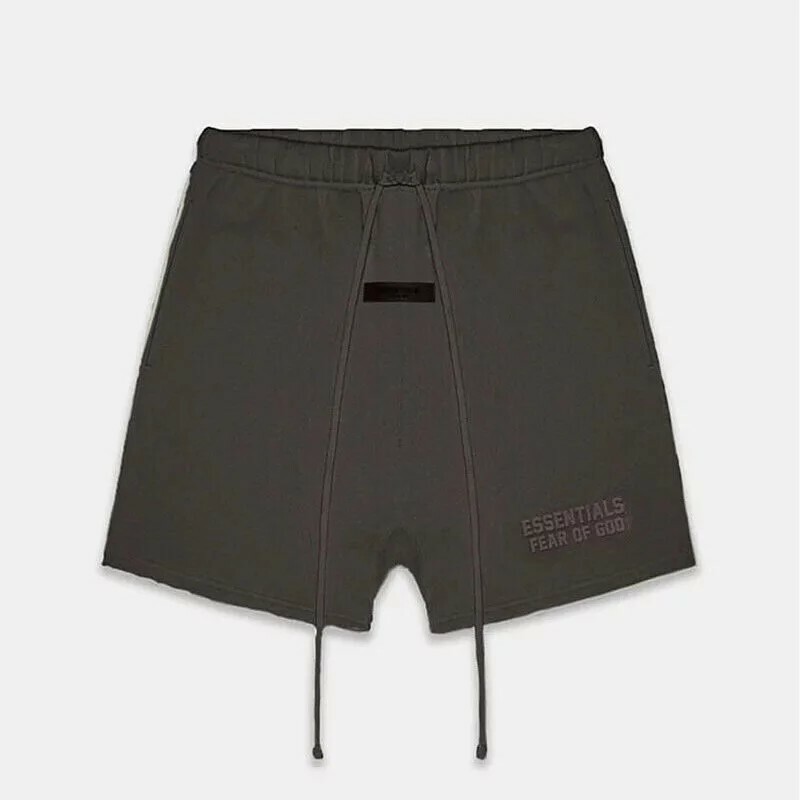 FOG Essentials 植絨 大字Logo 抽繩 黑色棉短褲