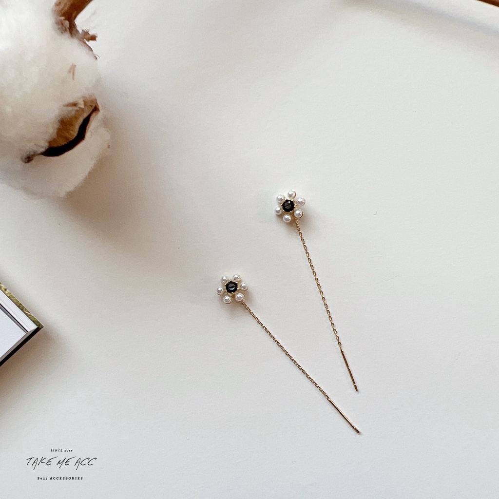 小花耳線｜全純銀耳環