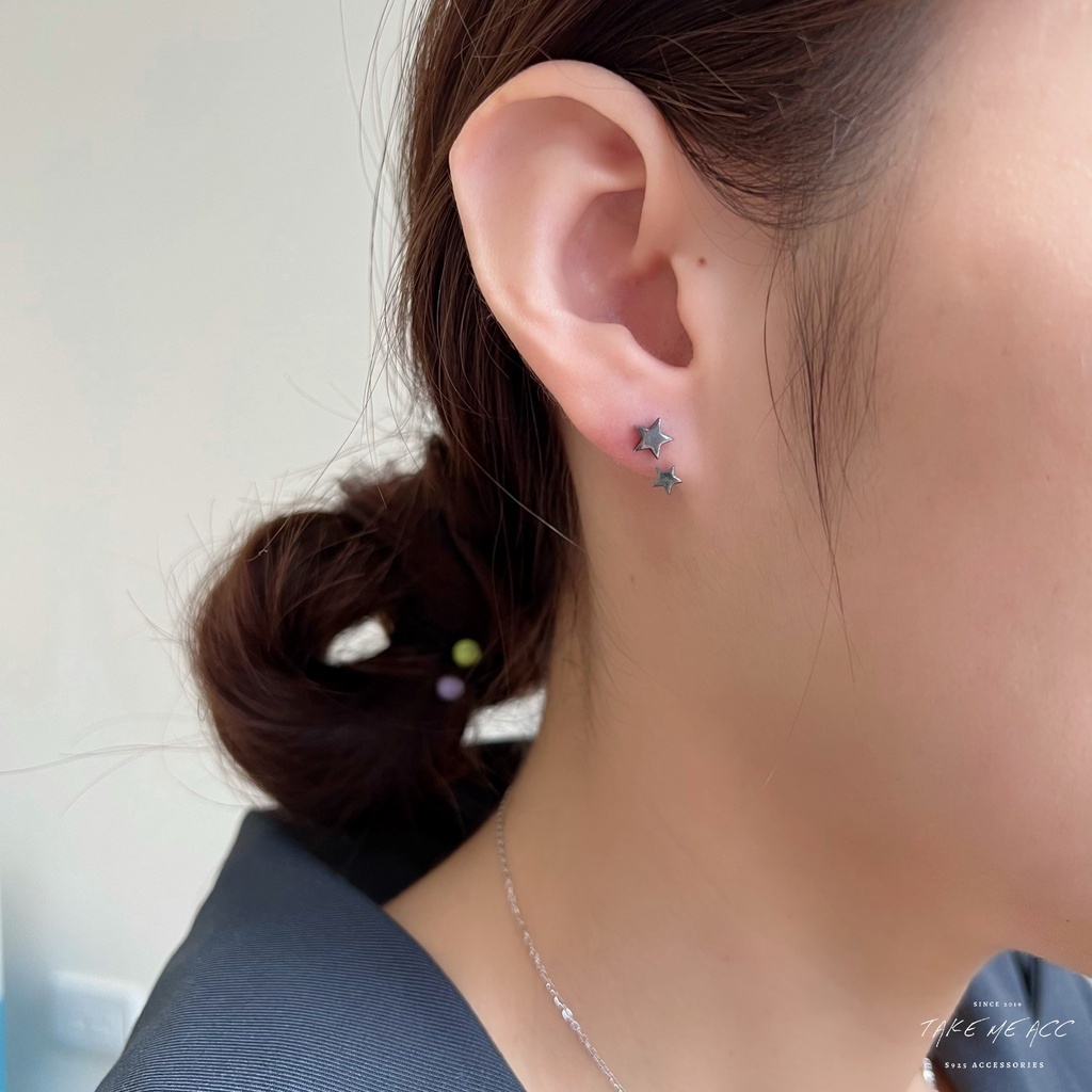 Double Star｜全純銀耳環