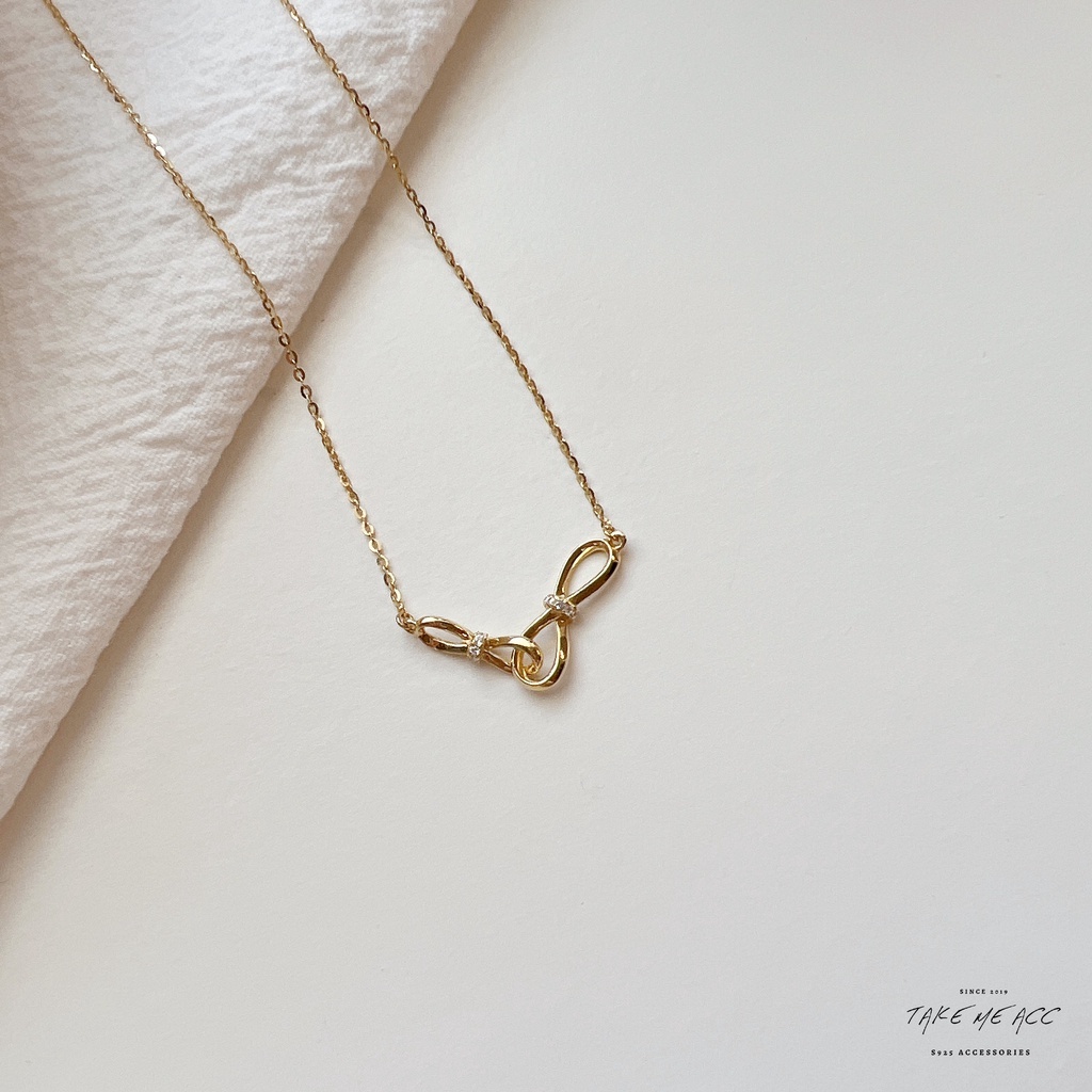 相連蝴蝶結｜純銀項鍊