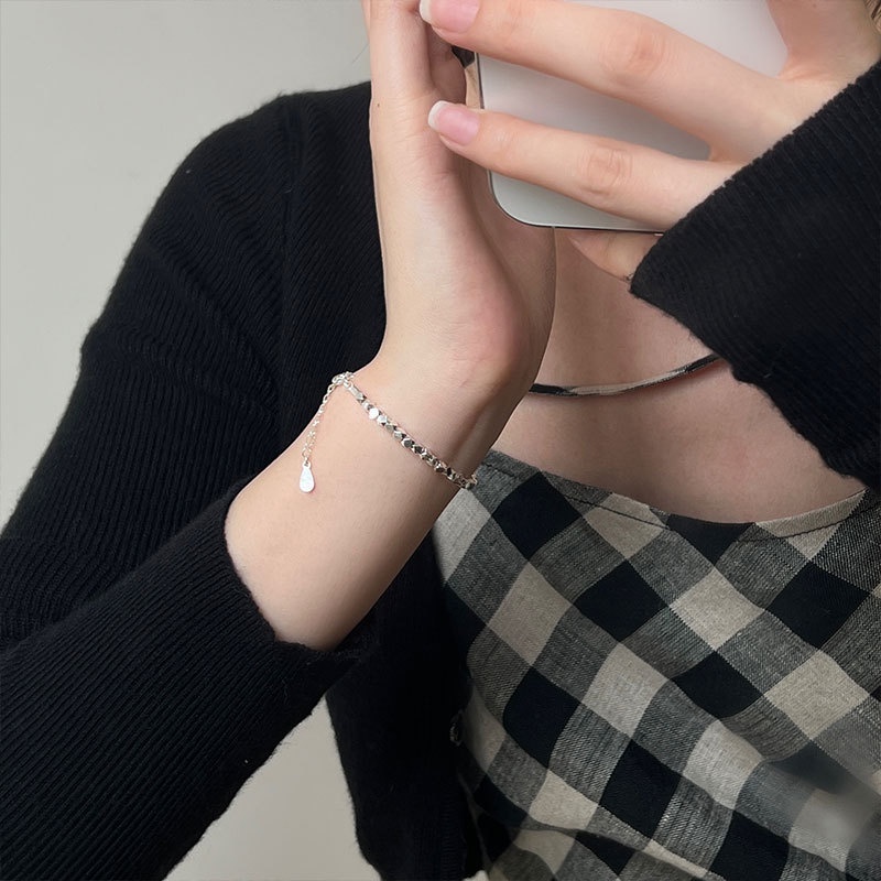 手磨幾何碎銀子｜純銀手鍊