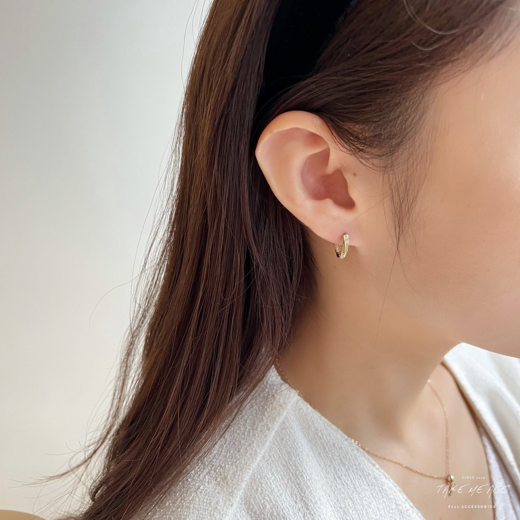 翻轉圈圈｜純銀針耳環