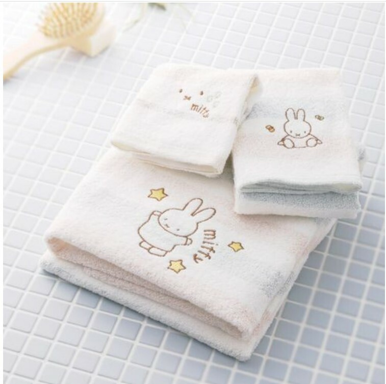 日本MIFFY毛巾套裝(白色)(長方巾+方巾) (日本製)