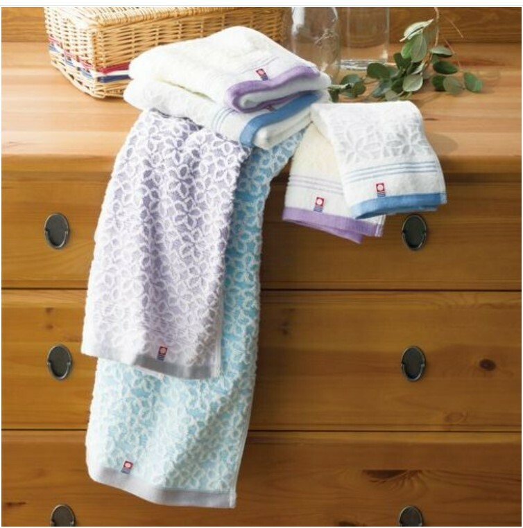 日本今治x小櫻花長毛巾禮盒套裝(藍) (2枚入) (日本製)