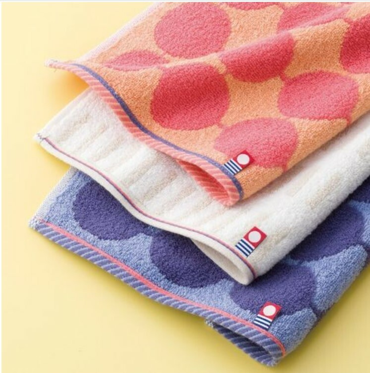 日本今治x波波點點方巾套裝(赤) (2枚入) (日本製)