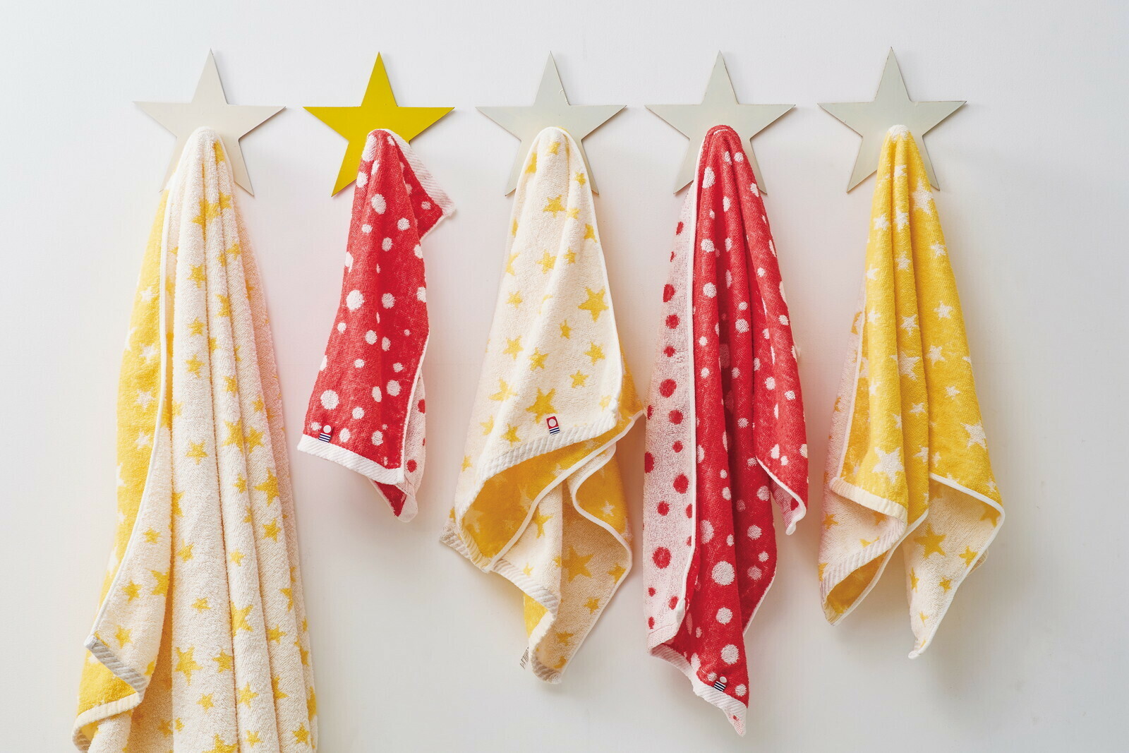 日本今治x星星波點毛巾套裝 (長毛巾+方巾) (日本製)