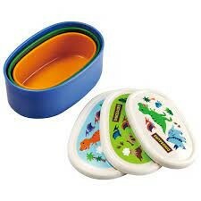 恐龍抗菌便當盒 嵌套收納密 封容器3個SRS3SAG角色 兒童便當盒銀離子抗菌Sk1303 (此為平行進口產品)