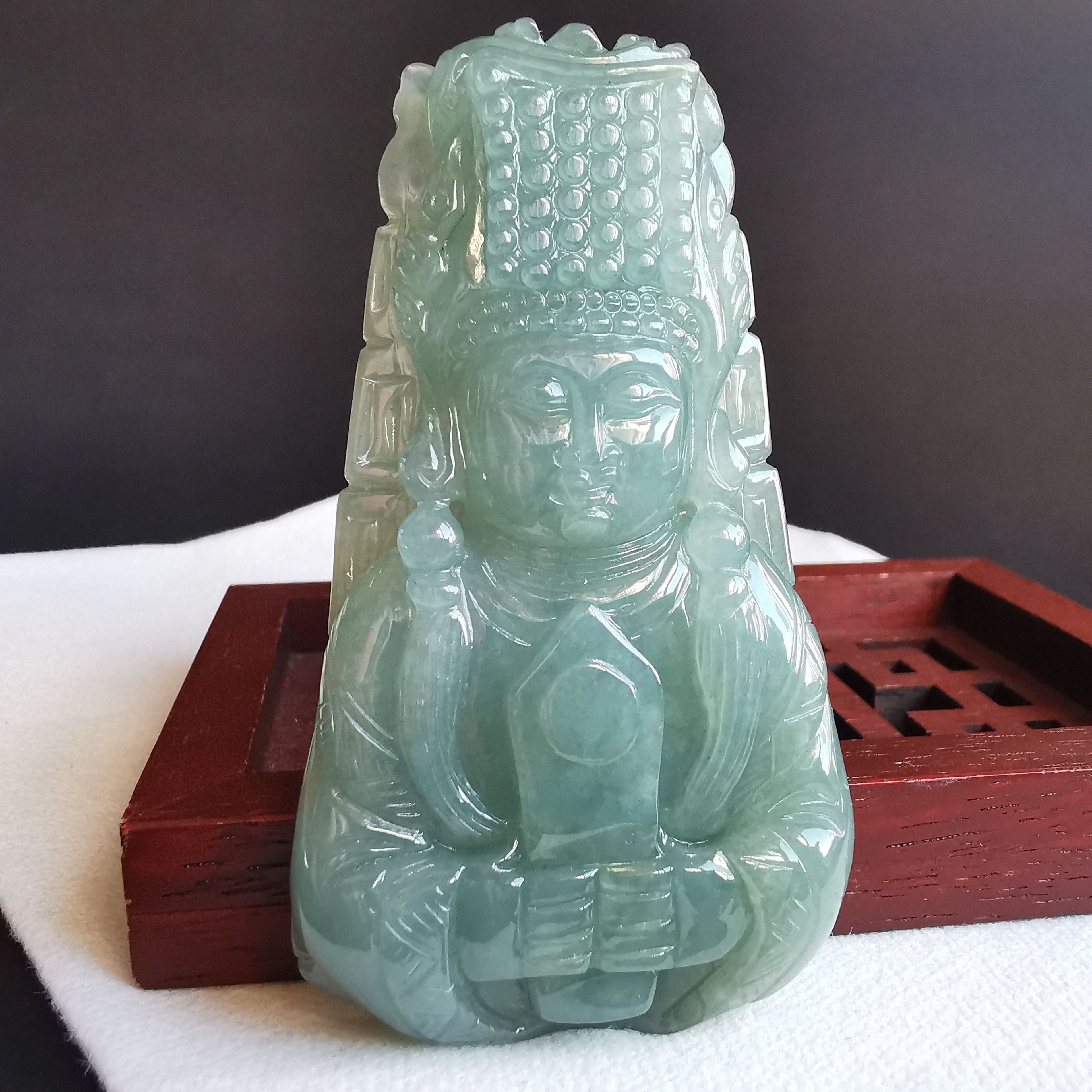 滿綠媽祖, 天然翡翠A玉, 緬甸玉, Jade, Jadeite