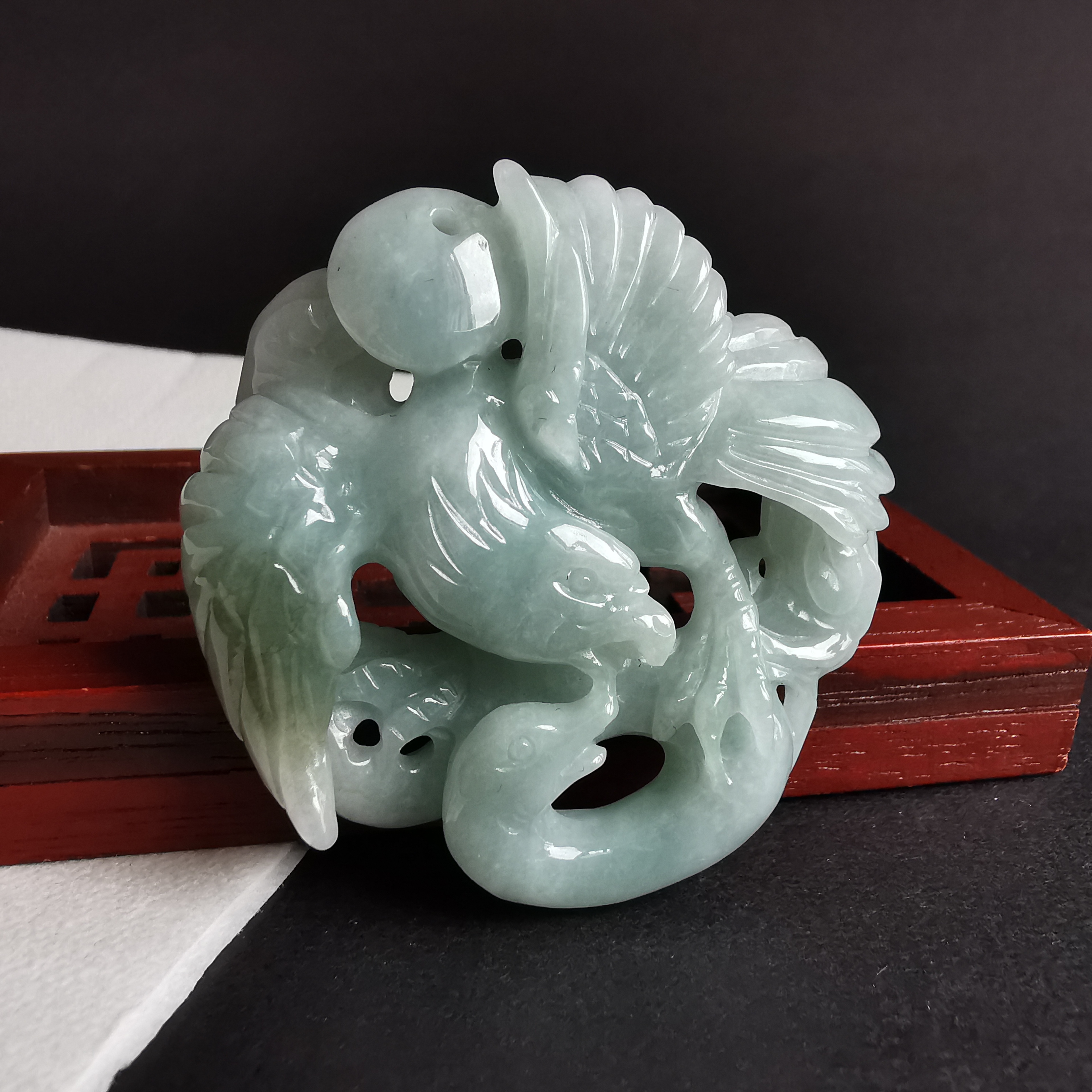 冰糯英明神武吊墜, 天然翡翠A玉, 緬甸玉, Jade, Jadeite