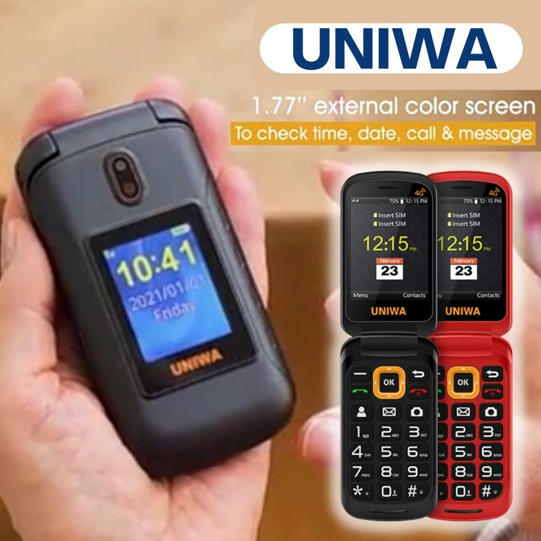 韓國JK UNIWA 多功能4G雙屏翻蓋帶底座充電長者電話 (J0699)