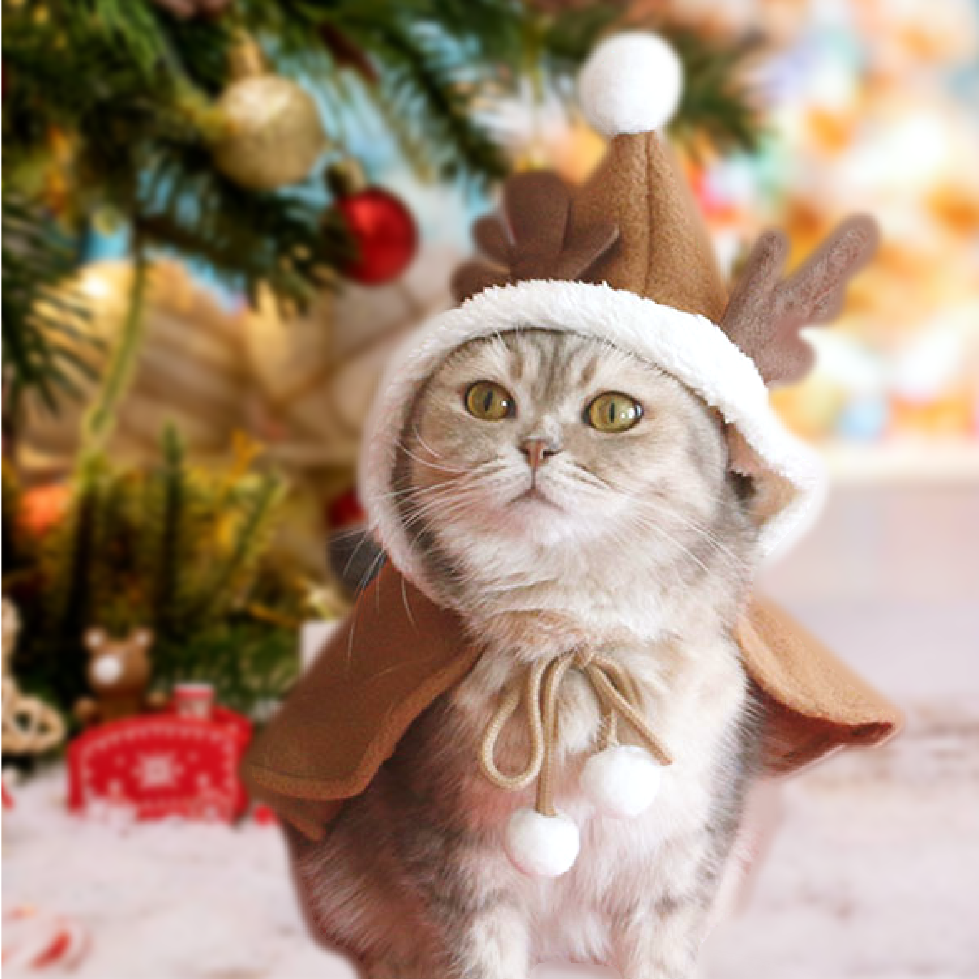 聖誕鹿寵物斗篷