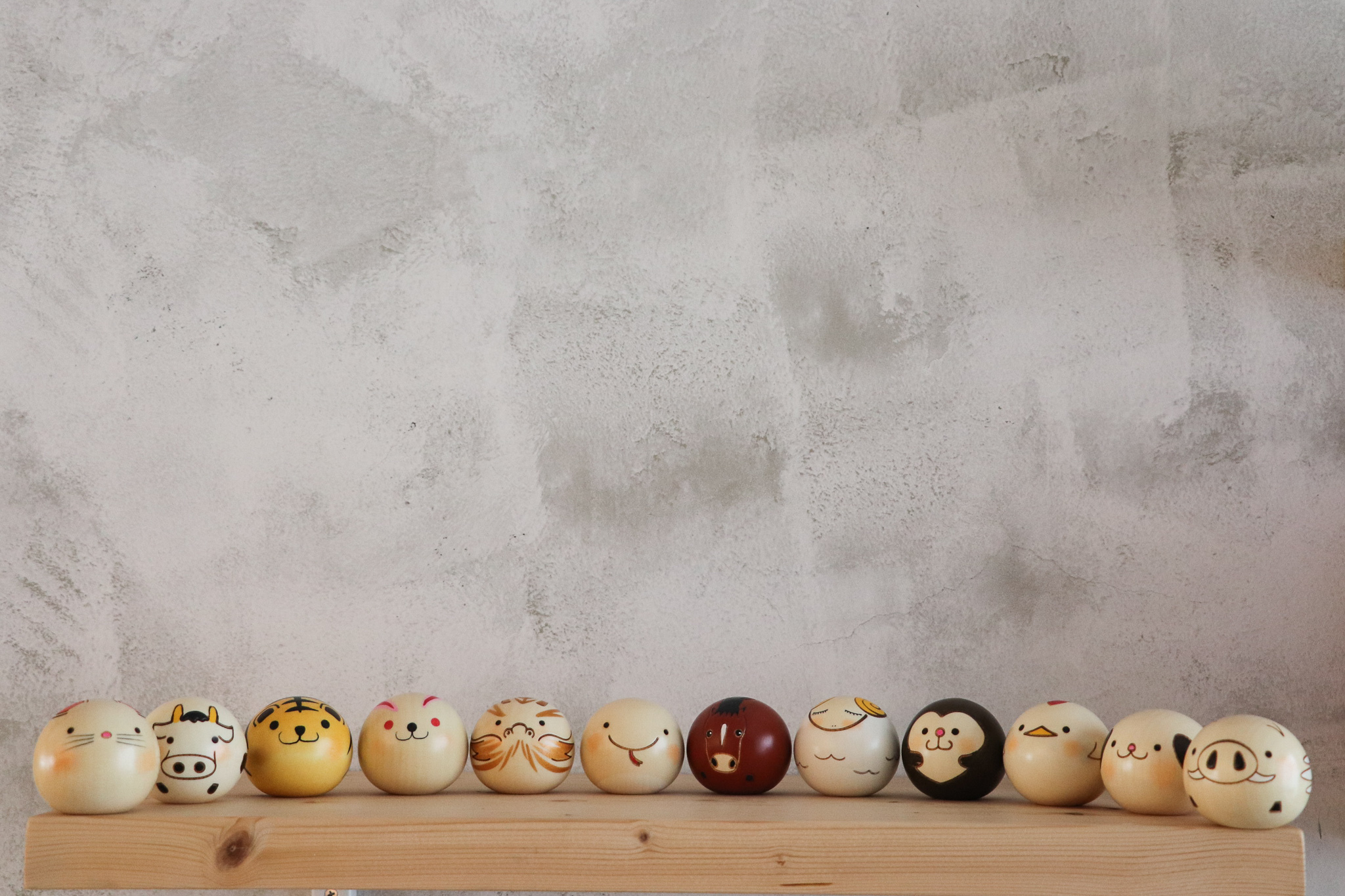 日本 卯三郎こけし 十二生肖 木製擺飾