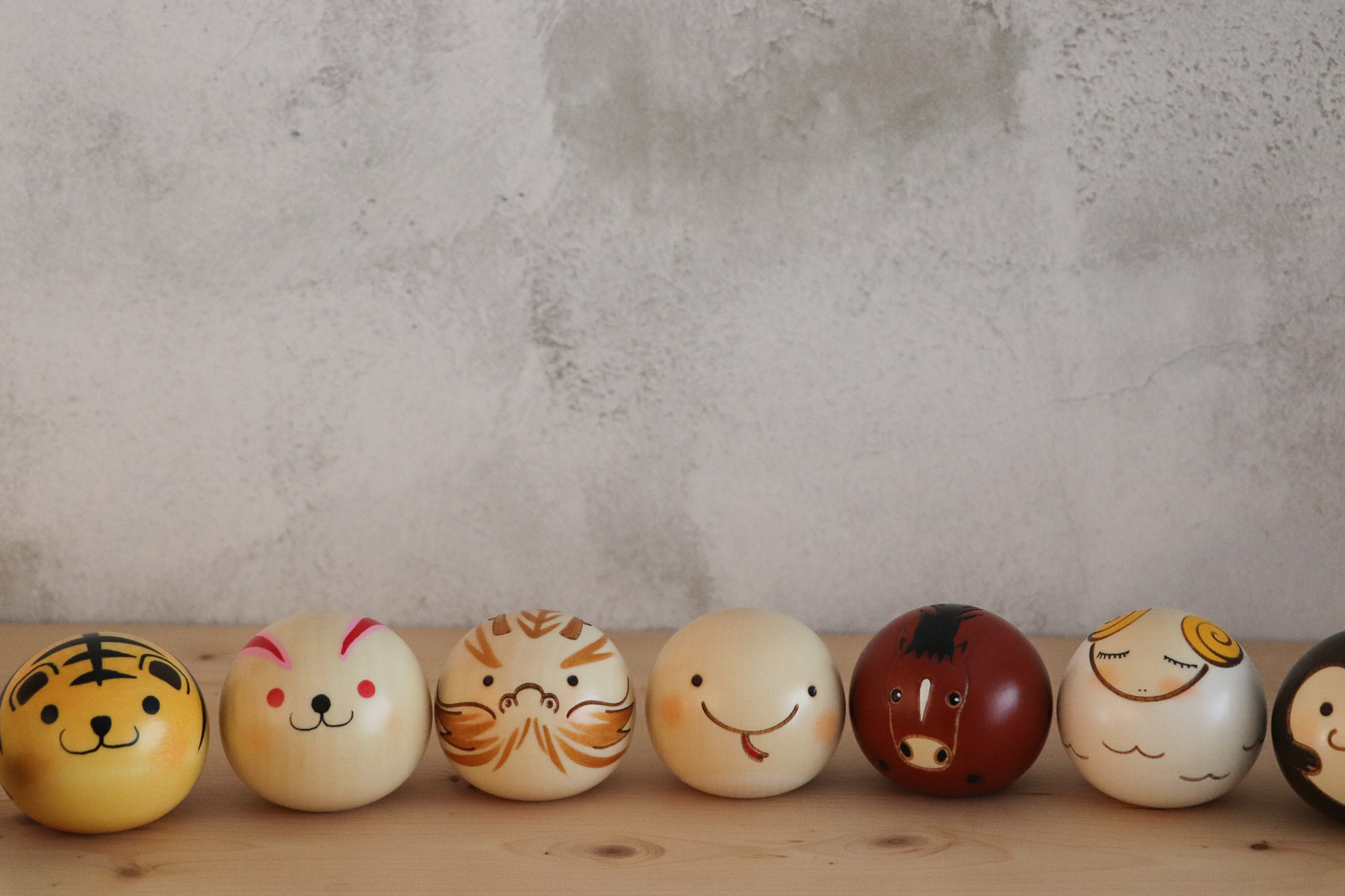 日本 卯三郎こけし 十二生肖 木製擺飾