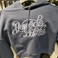 [S] ADLV X LISA CURLY LOGO EMBOSS EMB CROP TOP HOODIE,NAVY, ADLV22FW-HDCLCY-NVY [FINAL SALE] (SAV105)