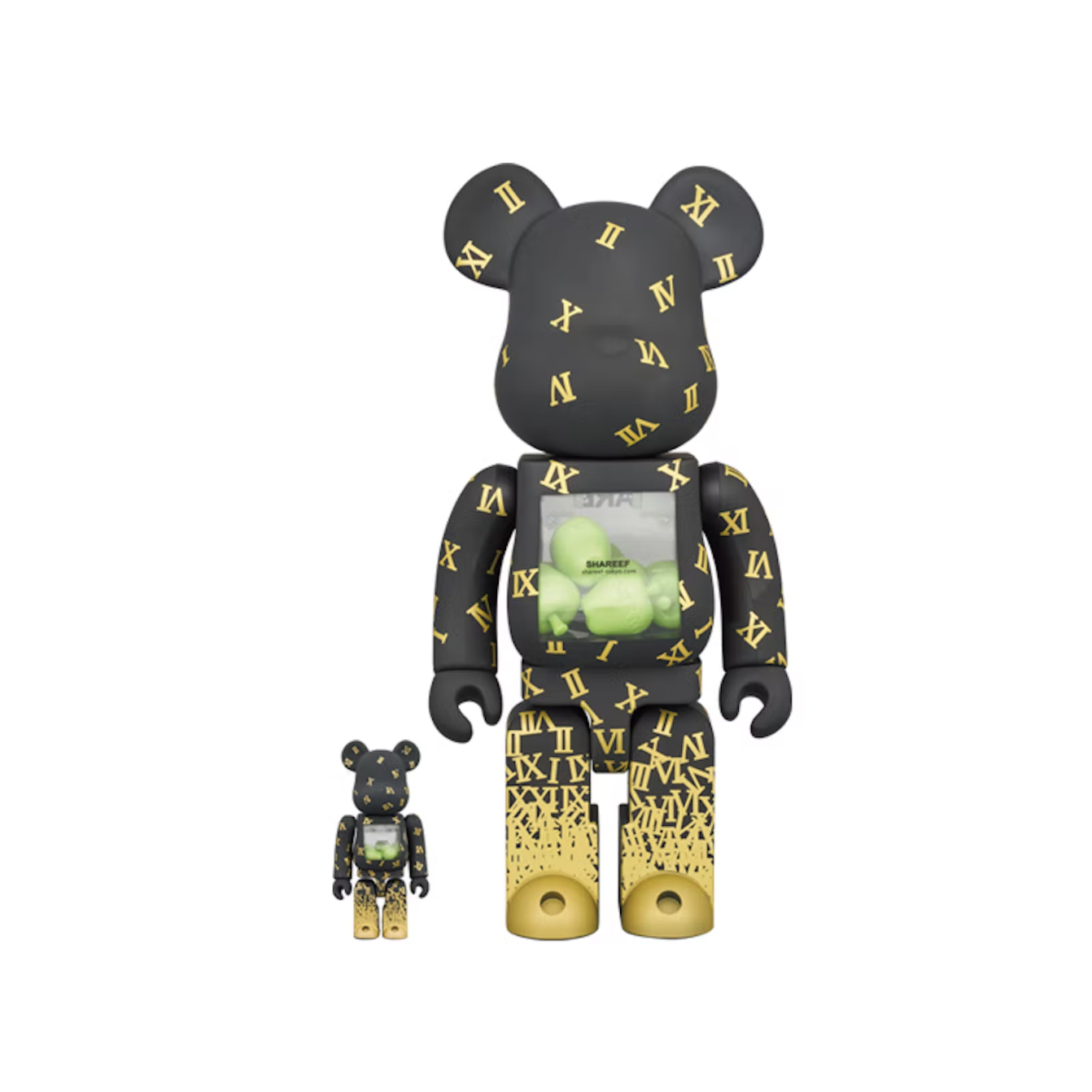 BE@RBRICK SHAREEF 3 400%+100% 黑金 蘋果熊