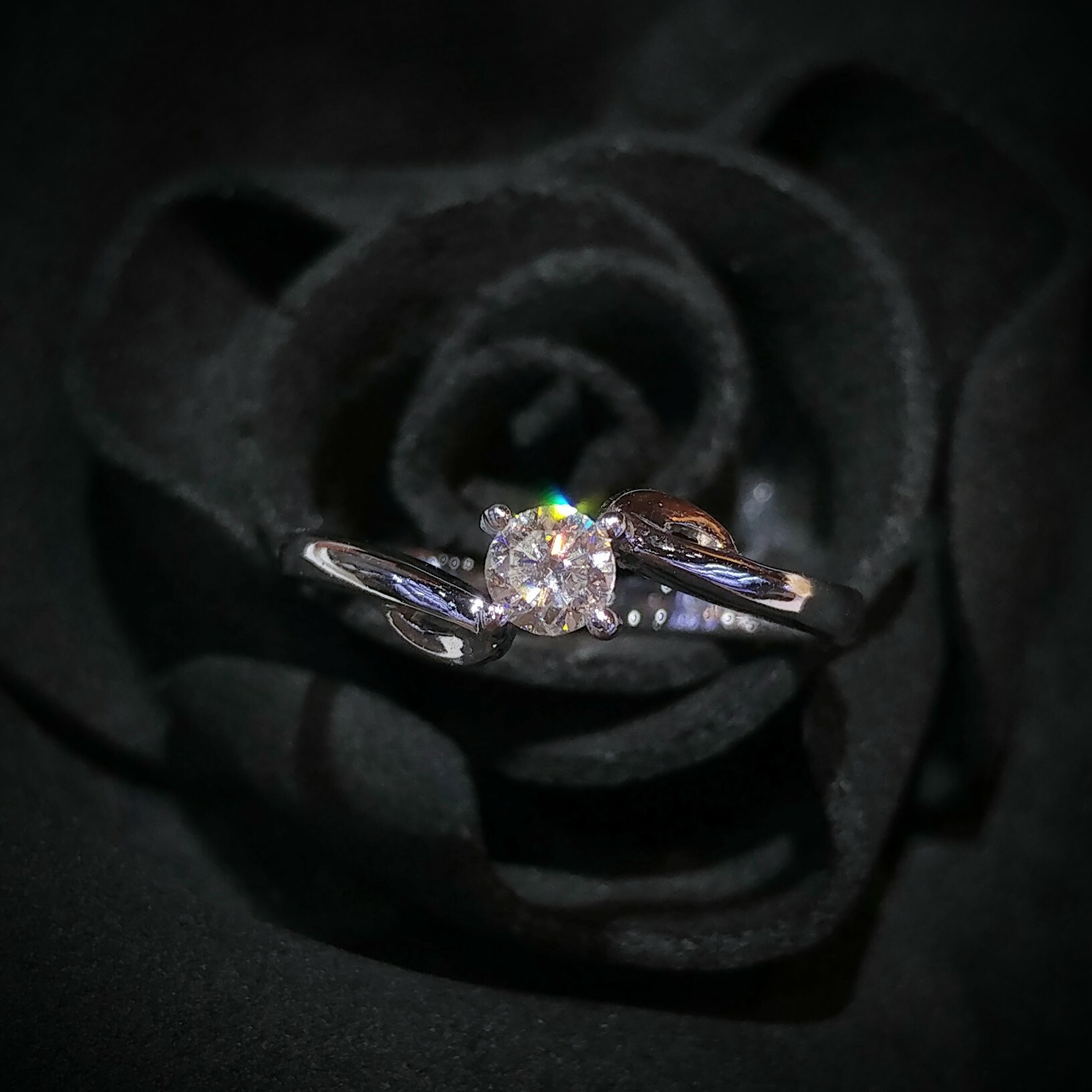 全新18K白金【單粒20份鑽石】 戒指