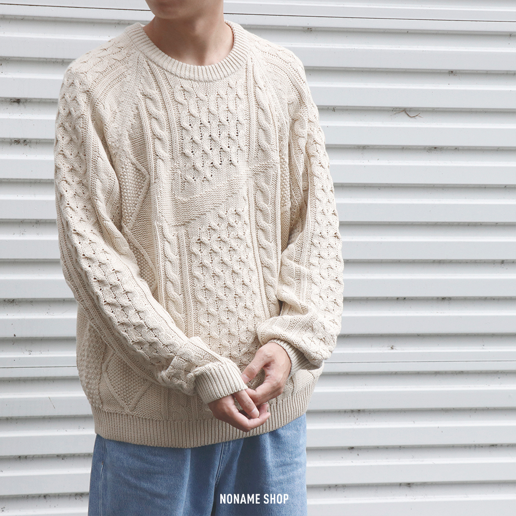 NIKE SWEATER 麻花 針織 毛衣 米白 (男款)
