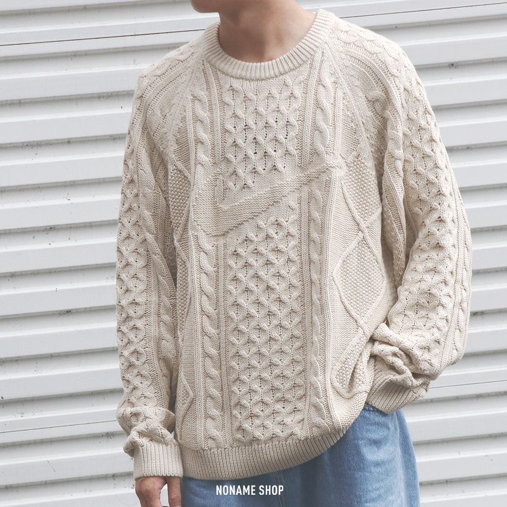 NIKE NL CABLE KNIT SWEATER 麻花針織毛衣米白