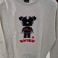 [S] EVISU TIGER OVERFIT SWEATSHIRT,OATMEAL, EU1UTS901-OATMEAL (SEV147)