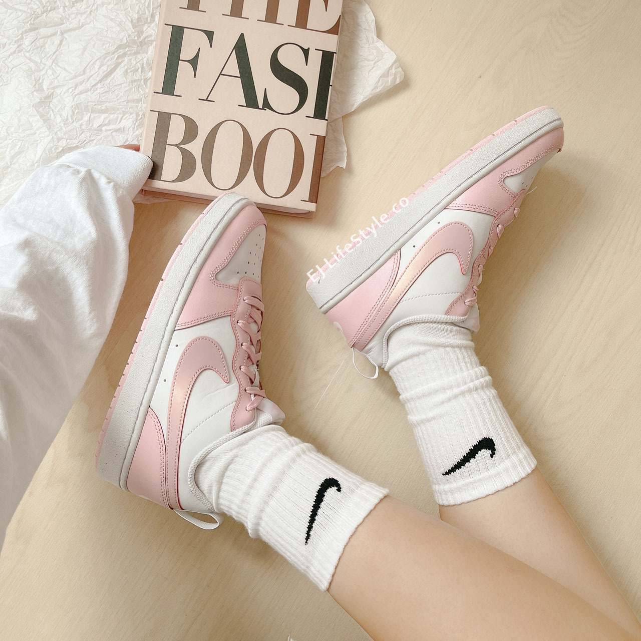 NIKE COURT BOROUGH LOW 2 草莓粉 淡粉 珠光勾勾 小DUNK 大童鞋 DV5456-105 / 現＋預