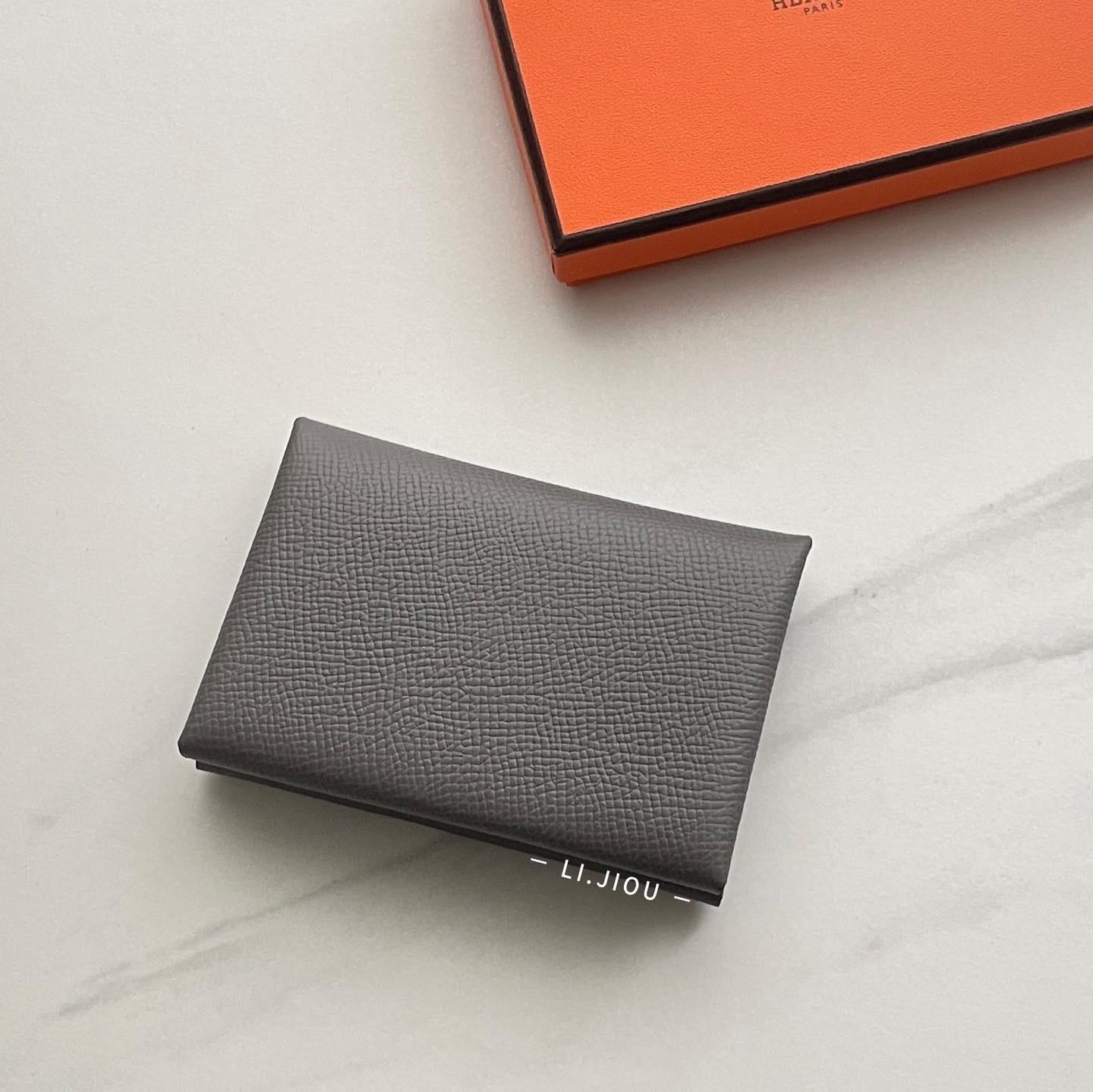 Hermes Calvi Duo 積雲灰 愛馬仕卡包