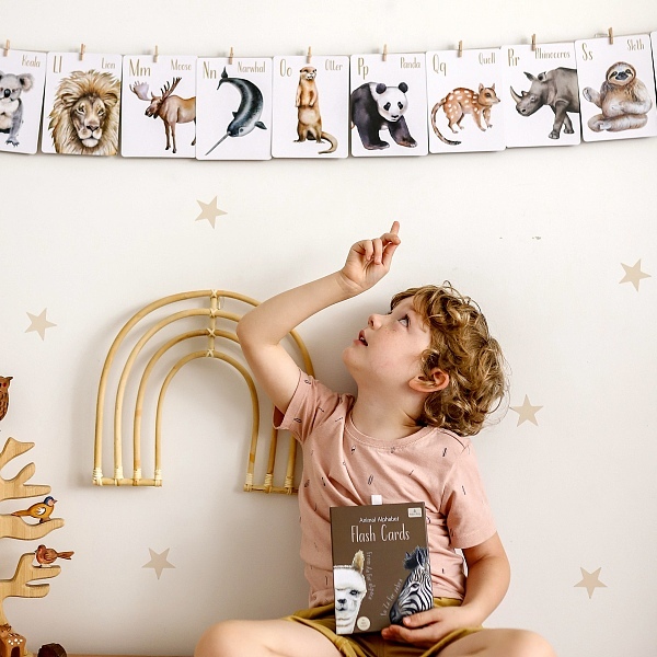 𝐌𝐨𝐝𝐞𝐫𝐧 𝐌𝐨𝐧𝐭𝐲 Animal Alphabet Flash Cards 動物英文字母卡 (1m+)