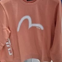 [S] EVISU UNI LOGO SLEEVE LETTERING COTTON SWEATSHIRT,PINK, ES5UTS912-PINK (SEV152)