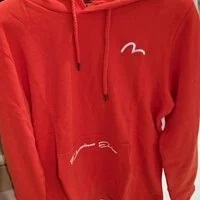 [S] EVISU UNI NEAT COTTON HOODIE,ORANGE, ES5UTS911R1-ORANGE (SEV153)