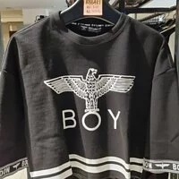 [S] BOYLONDON KIDS EAGLE CHAIN T- SHIRT,BLACK/WHITE, B71TPTL05F89F (SBB121)
