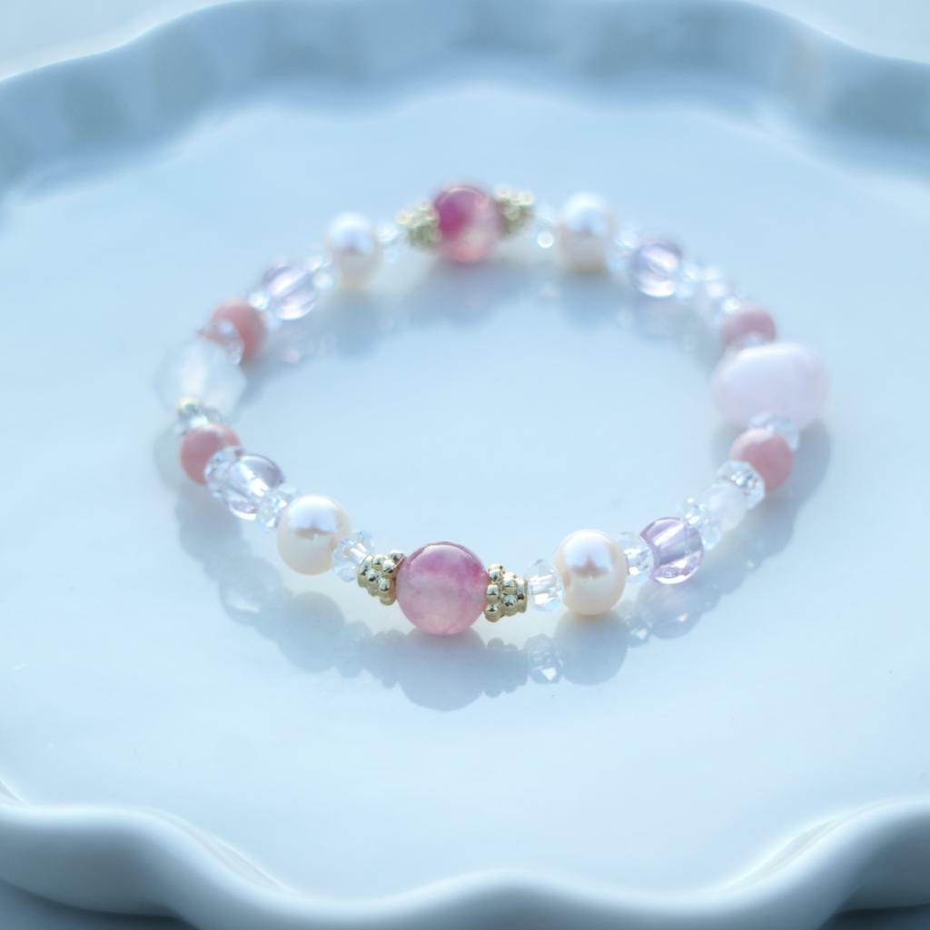 Rosy Love 日本手作天然石水晶手鍊