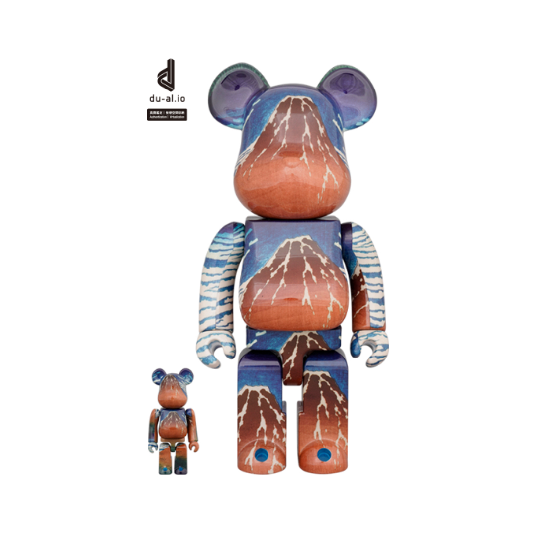BE@RBRICK 葛飾北斎 「冨嶽三十六景 凱風快晴」100％ & 400％