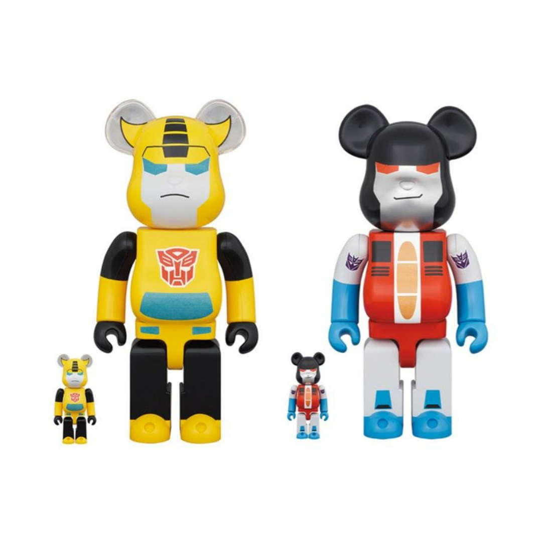 BE@RBRICK TRANSFORMERS STARSCREAM 100％ & 400％ & BUMBLEBEE 100％ & 400％