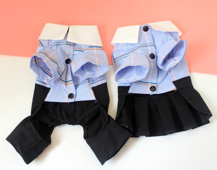 宠物衣服 学生裙 学生4脚裤