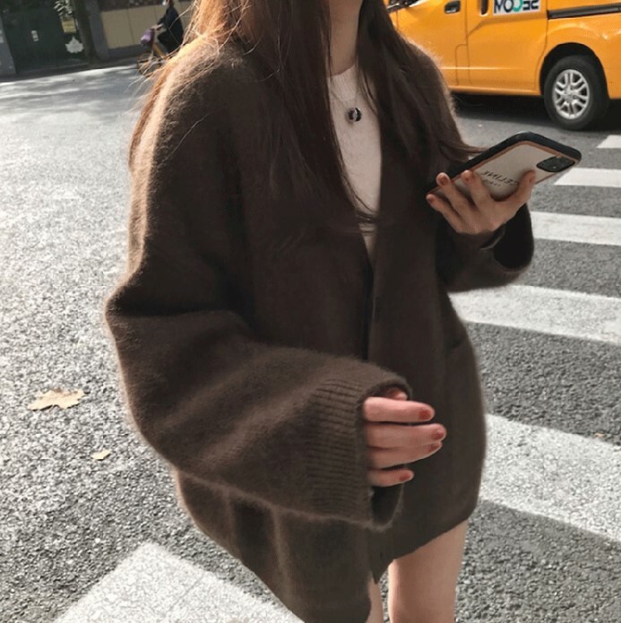 ᴷᴼᴿᴱᴬ 🇰🇷 <現貨> 日系軟呼呼長絨毛開襟外套