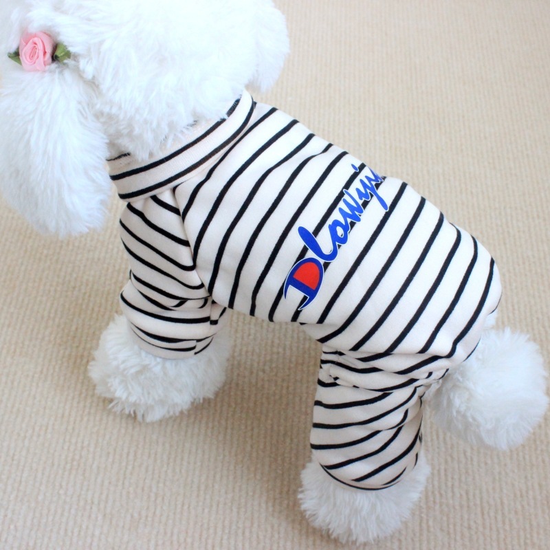 宠物衣服 黑白线条4腿裤