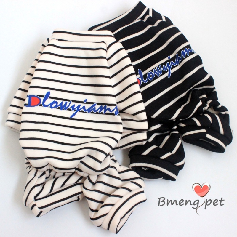 宠物衣服 黑白线条4腿裤