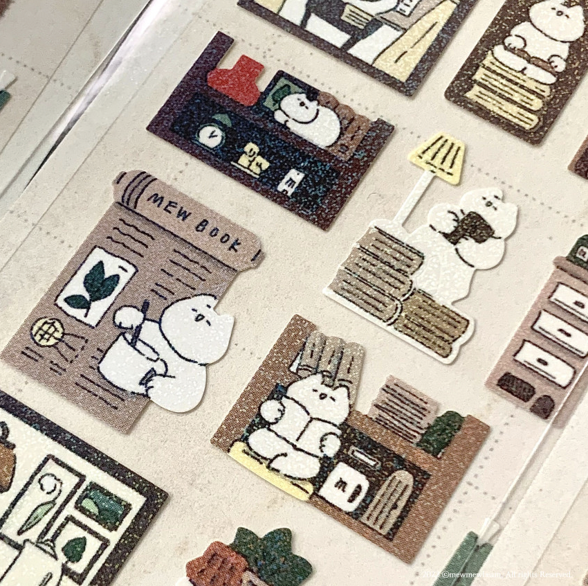 Mewmewbeam | 圖書館 貼紙 (0870)