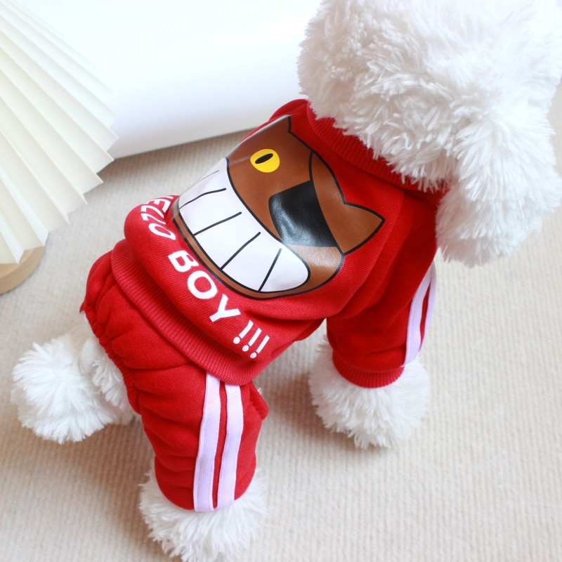 宠物衣服 4脚红色 运动衣服