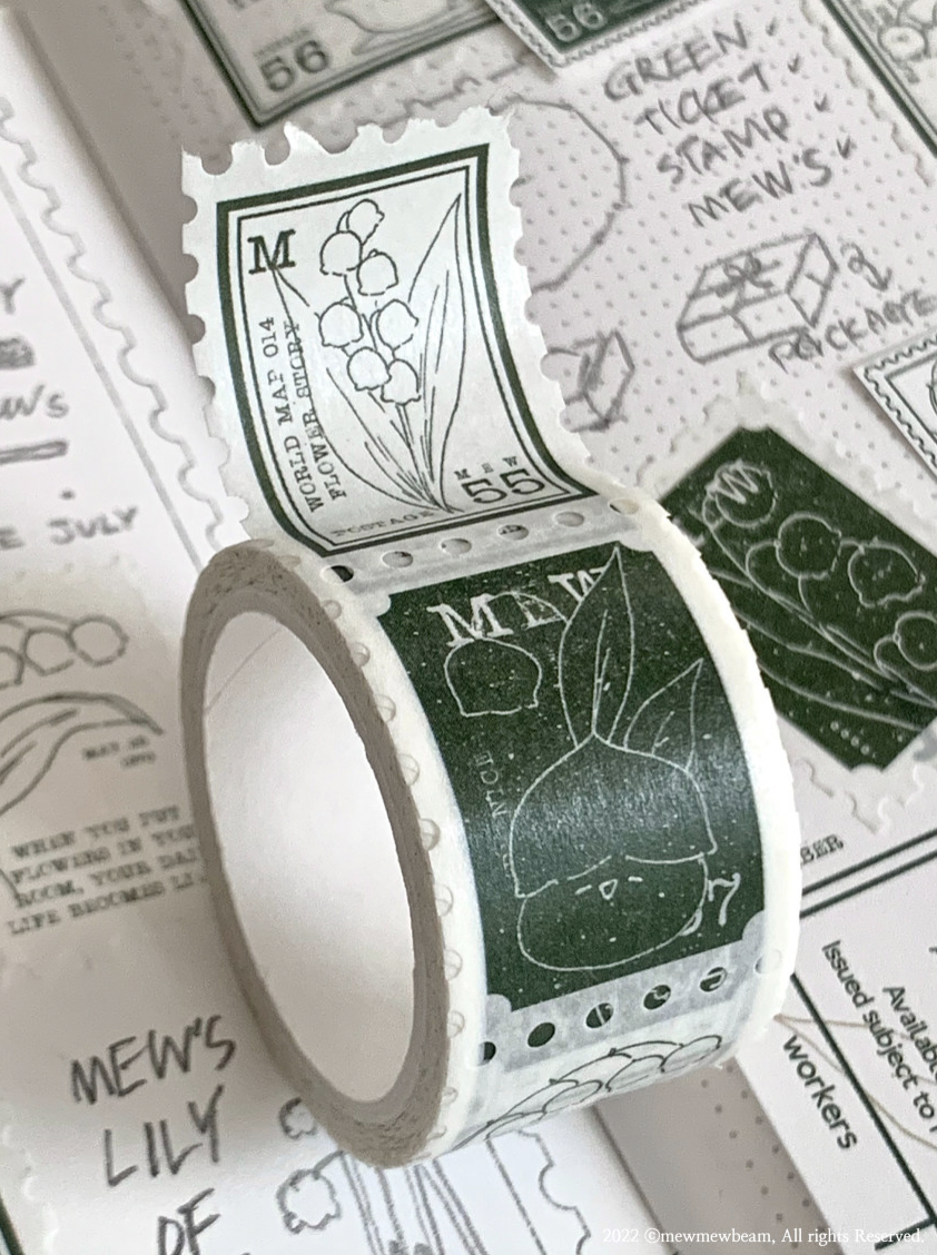 Mewmewbeam | 山谷百合 郵票紙膠帶 (3088)