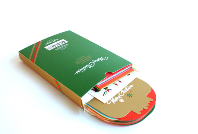 圣诞现货  超值盒装立体圣诞礼物贺卡（10张贺卡+信封）