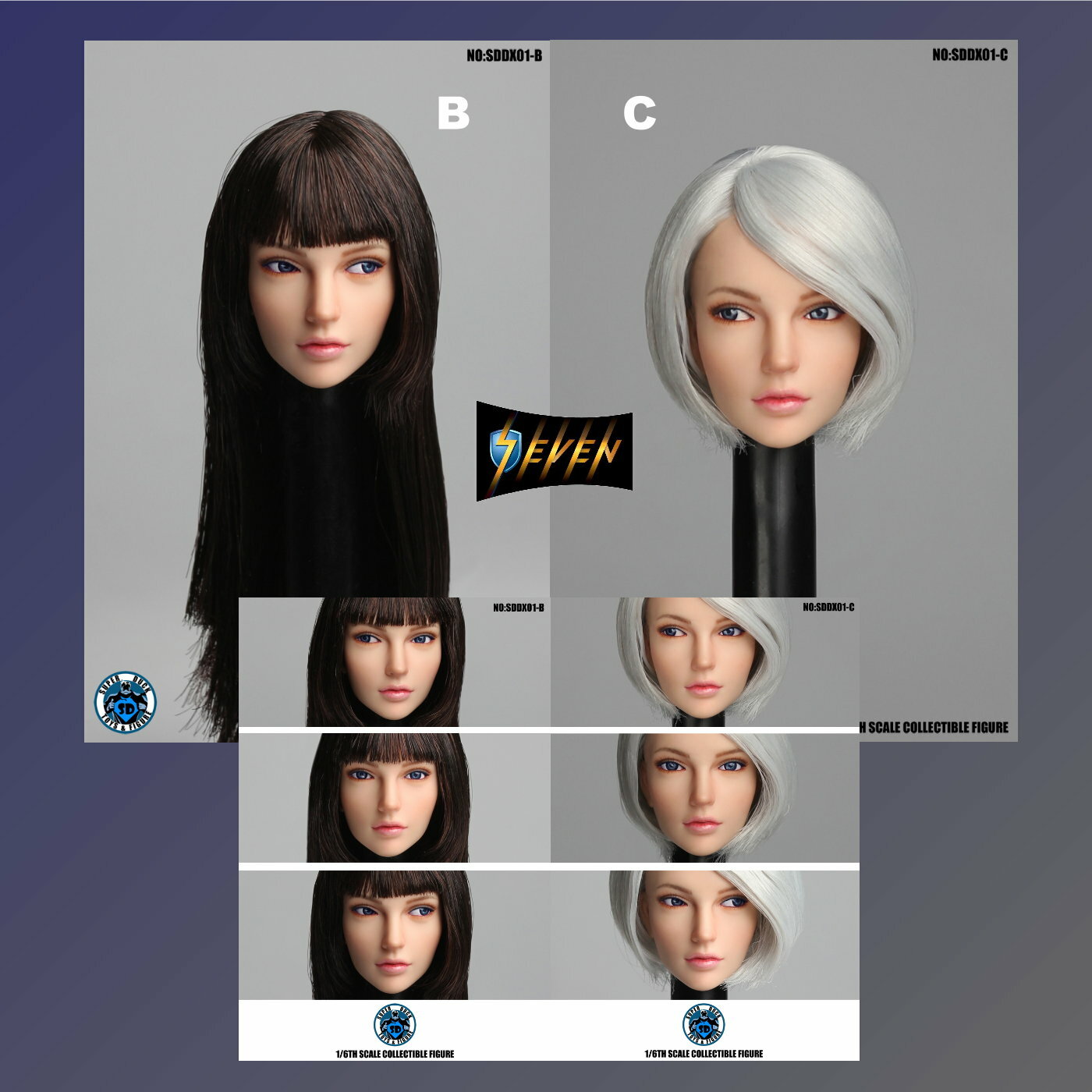 Super Duck : 1/6 SDDX01 女頭雕 (可動眼)