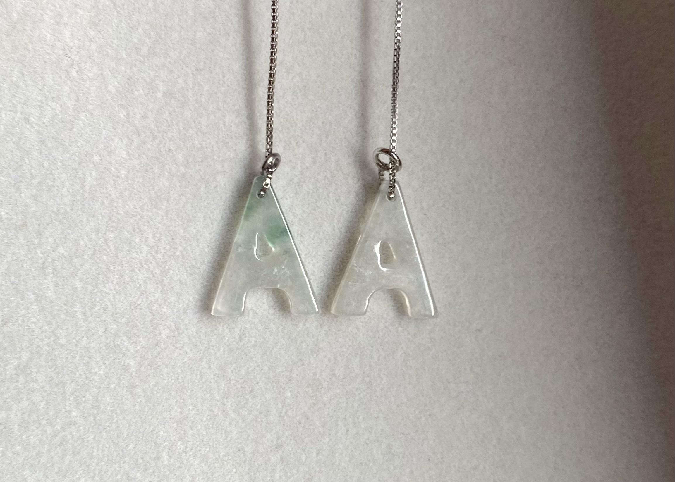 精品設計字母A飄花耳線