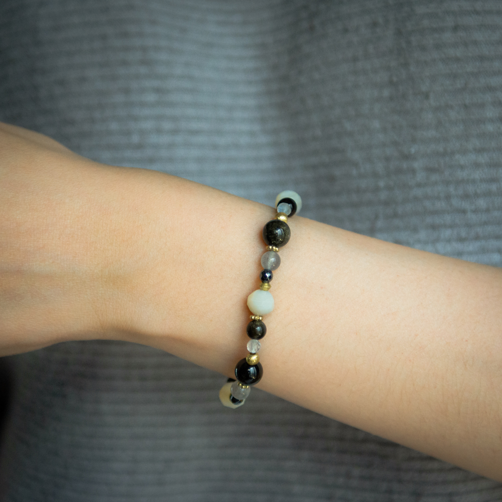 夢裡的馬達加斯加｜螺貝金曜石手鍊 C1371